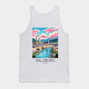 A Pop Art Travel Print of Salzburg - Austria Tank Top